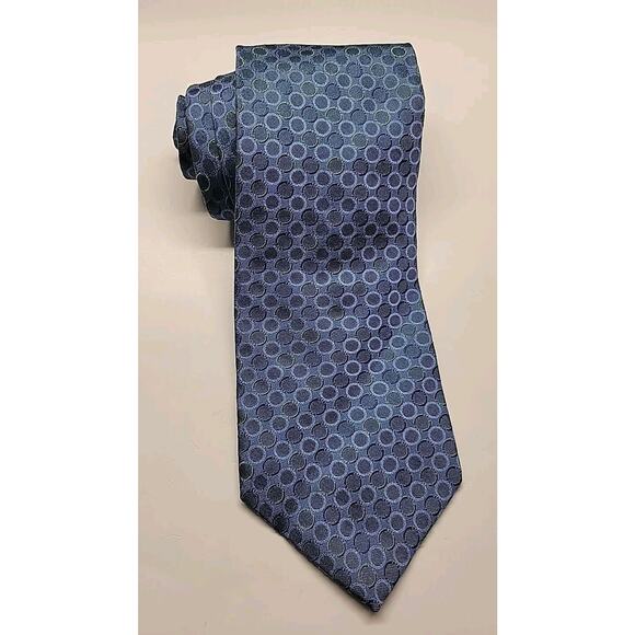 Vintage PERRY ELLIS Portfolio 100% Silk Blue Green Designer Neck Tie - Picture 7 of 8